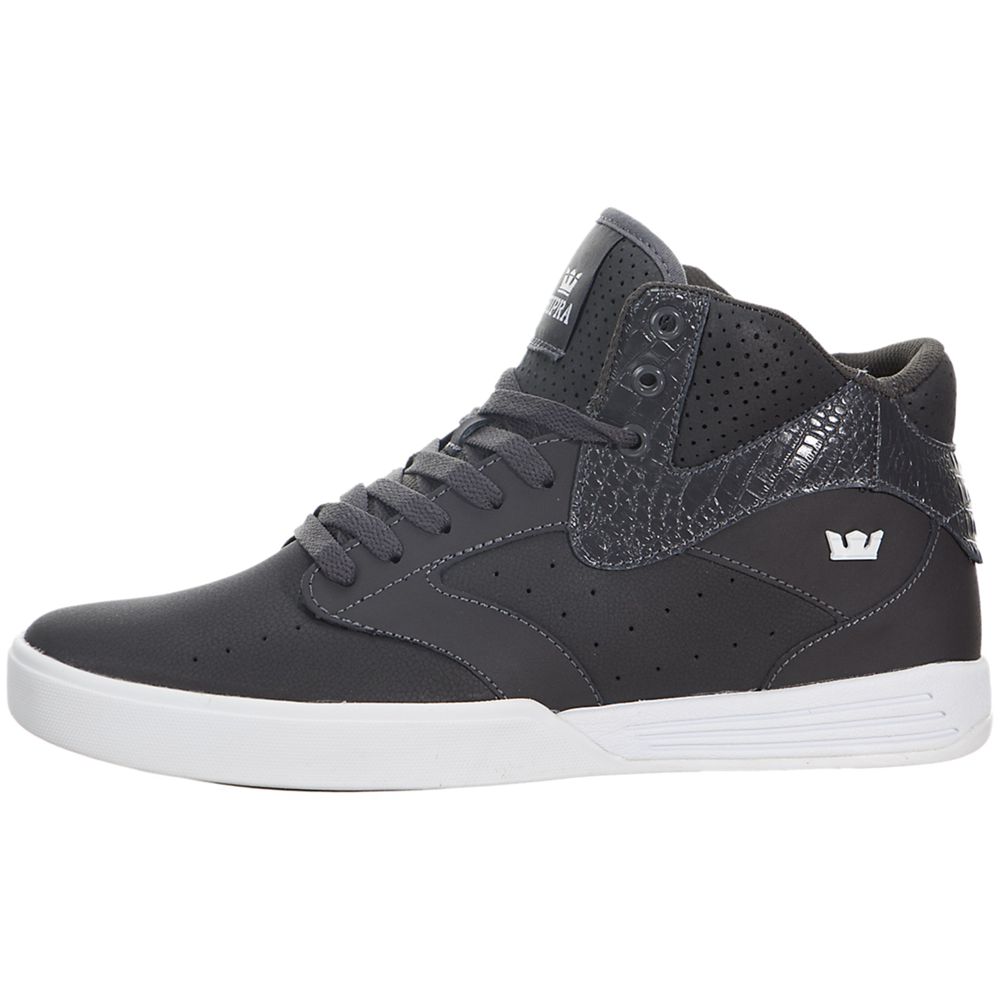 Chaussures de Skate Supra Khan Grise Charcoal/White Homme | QTV-24734951